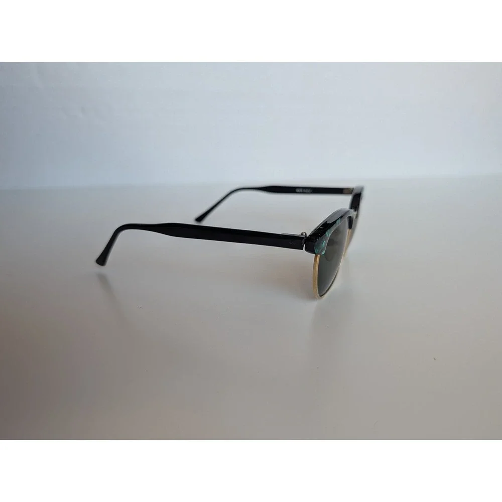 Clubmaster‎ Sunglasses Teal Black Marbled Gold Trim Taiwan ROC Retro